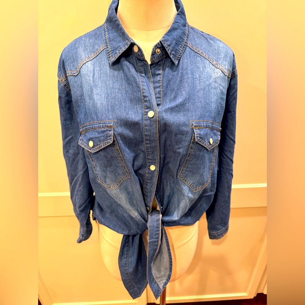 Amazon Women's Blue Button Down Shirt